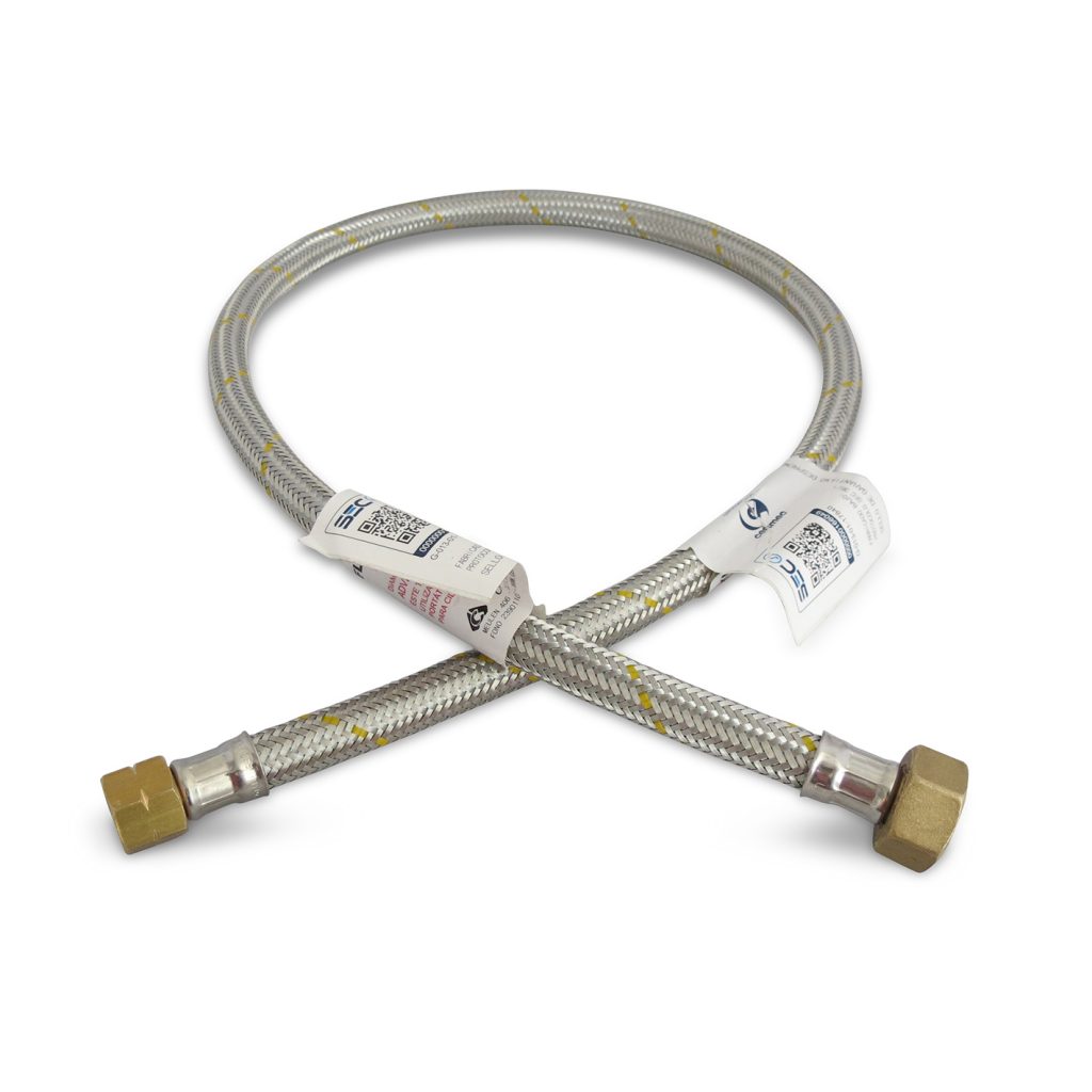 FLEXIBLE DE GAS 1/2 x 1/2” X 100 CMS / X 60 CMS